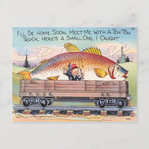 Postal Funny Fish Postcard Fisher Personalizado