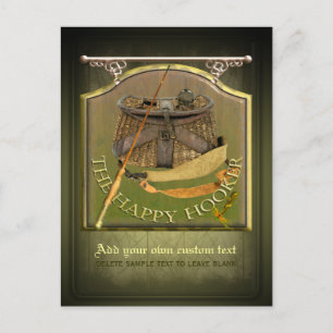 Postal Funny Fishermans Pub Rótulo