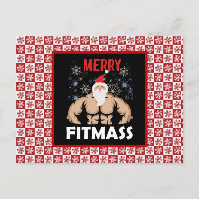 Postal Funny Fitness Navidades Temáticos Fitmas Gym Entre (Anverso)