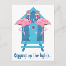 Funny Flamingo Navidades Lights Beach Hut