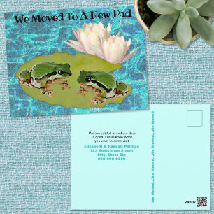 Postal Funny Frogs Lily Pad We Moved Template