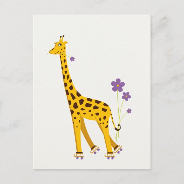 Postal Funny Giraffe Roller Skyline (Anverso)