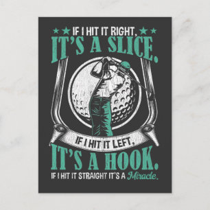 Postal Funny Golf Player Lucky Golf Swing Chiste