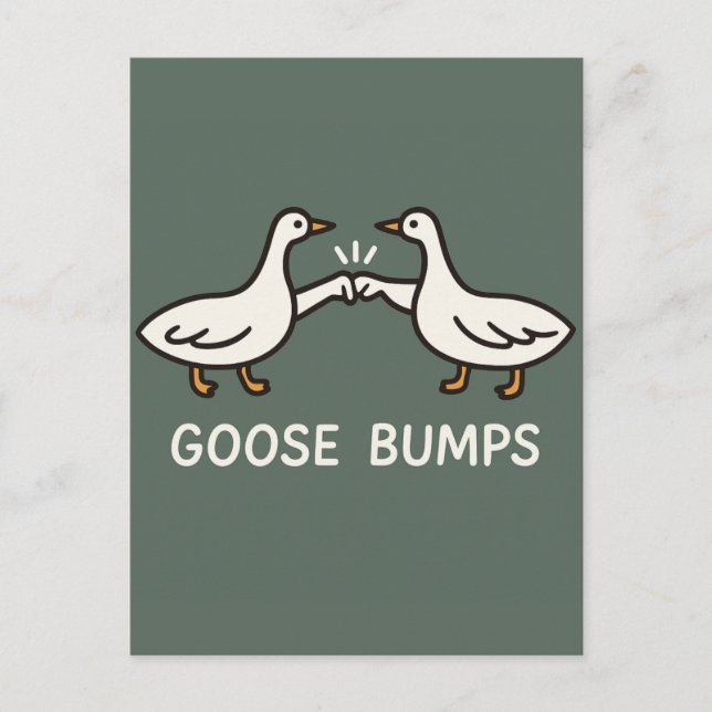Postal Funny Goose Bump Personalizado | Fist Bump Geese A (Anverso)