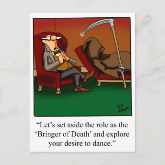 Postal Funny Grim Reaper Dance Personalizado