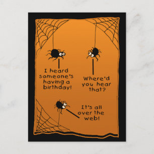 Postal Funny Halloween Birday Card