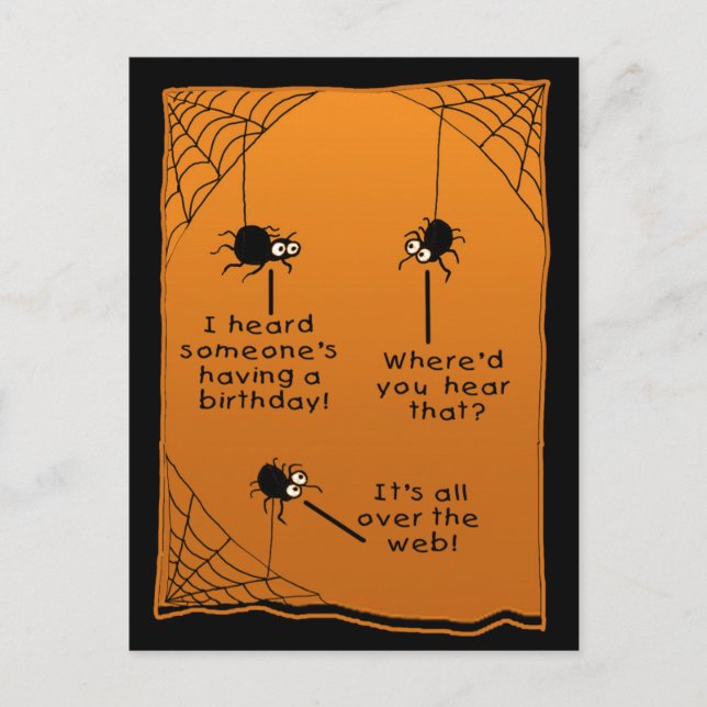 Postal Funny Halloween Birday Card (Anverso)