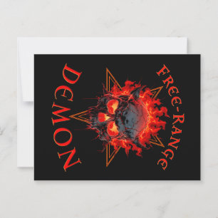 Postal Funny Halloween Hell Demon Skull - Horror gótico