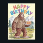 Postal Funny Happy Birthday Big Foot Sasquatch<br><div class="desc">Funny Happy Birthday Big Foot Sasquatch</div>