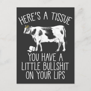 Postal Funny Heifer Crybaby Cow Farmer Bull Softie