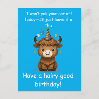 Postal Funny Highland Yak: Hairy Good Birthday Puns