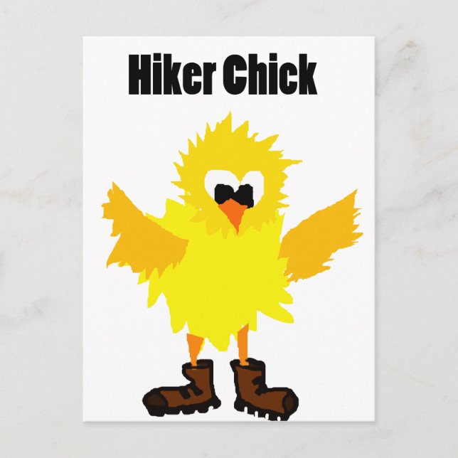 Postal Funny Hiker Chick Personalizado (Anverso)