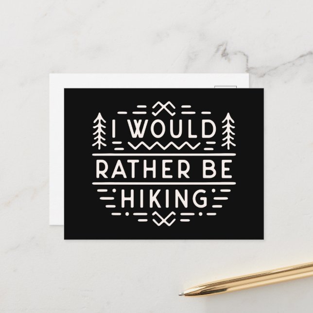 Postal Funny hiking sarcastic quotes for introvert hiker (Anverso/Reverso In Situ)