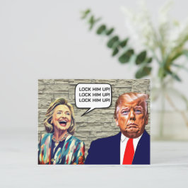 Postal Funny Hillary dice que encerrar a Trump