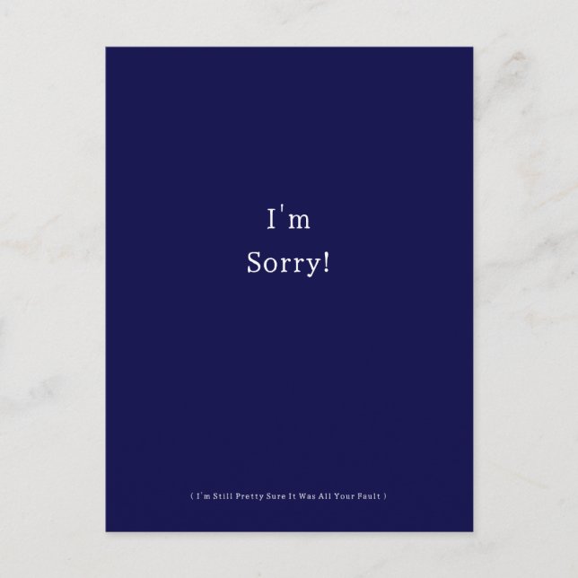 Postal Funny I'm Sorry Apology Apologies Apologize (Anverso)