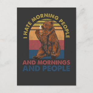 Postal Funny Introvert Café Lover Coffeine Bear Mañana