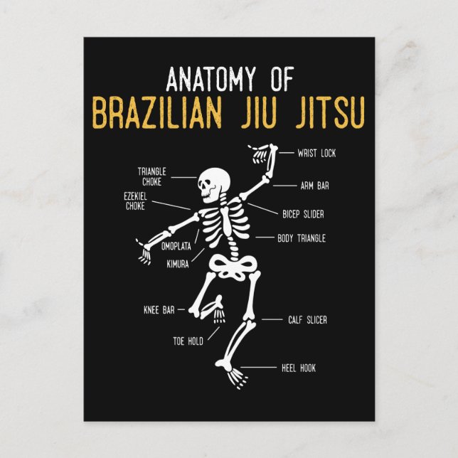 Postal Funny Jiu Jitsu Fighter Anatomy BJJ Training Humor (Anverso)