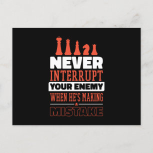 Postal Funny jugador de ajedrez de citas de ajedrez