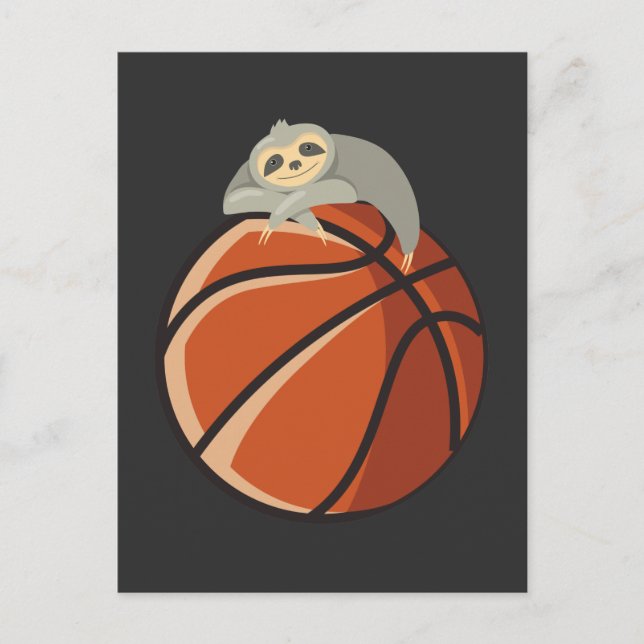 Postal Funny jugador de baloncesto Sloth Lazy Sport Lover (Anverso)