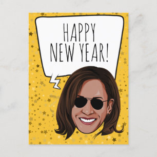 Postal Funny Kamala Feliz Año Nuevo