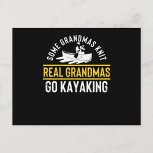 Postal Funny kayaker Algunas abuelitas tejiendo Real
