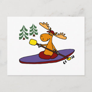Postal Funny Kayaking Moose