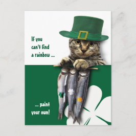 Postal Funny Kitten St. Patrick's Day Personalizado
