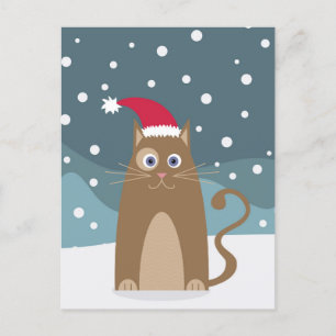 Postal Funny Kitty, navidades de nieve