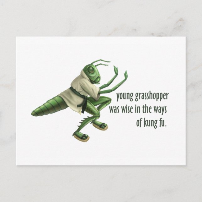 Postal Funny Kung Fu Grasshopper (Anverso)