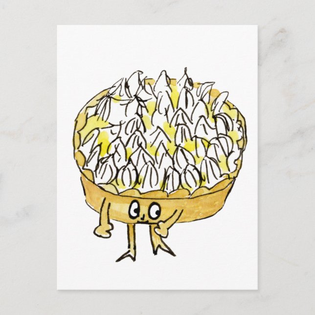 Postal Funny Lemon Meringue Pie Quirky Cute Personalizado (Anverso)