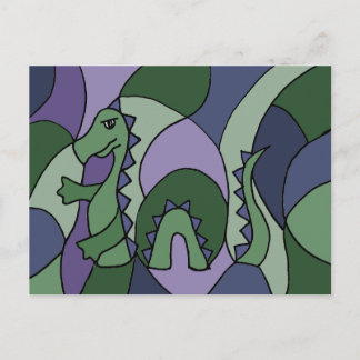 Postal Funny Loch Ness Monster Resumen Arte