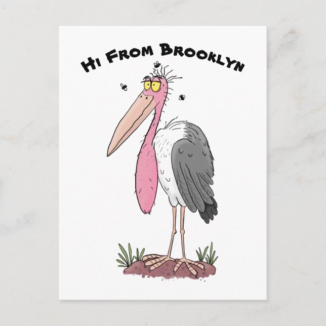 Postal Funny marabou stork personalizado (Anverso)
