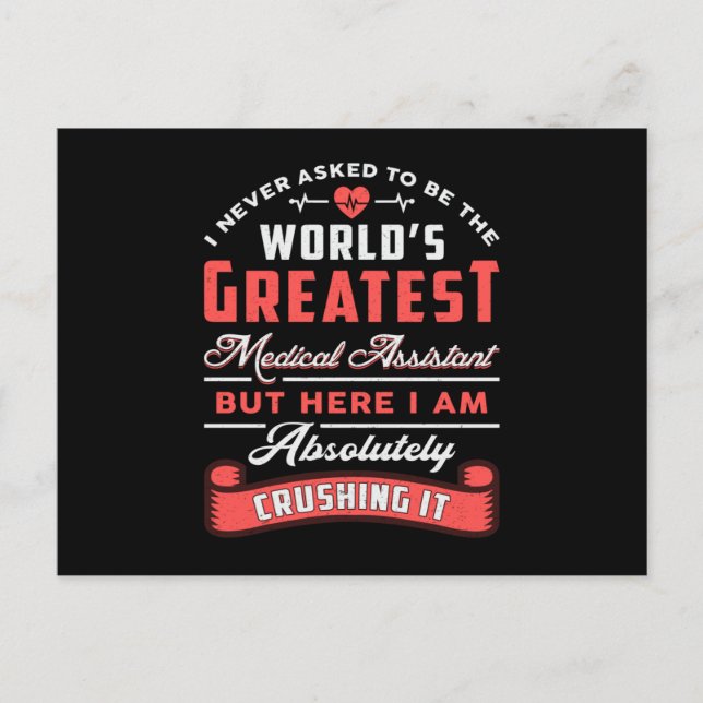 Postal Funny Médica del asistente médico más grande del m (Anverso)