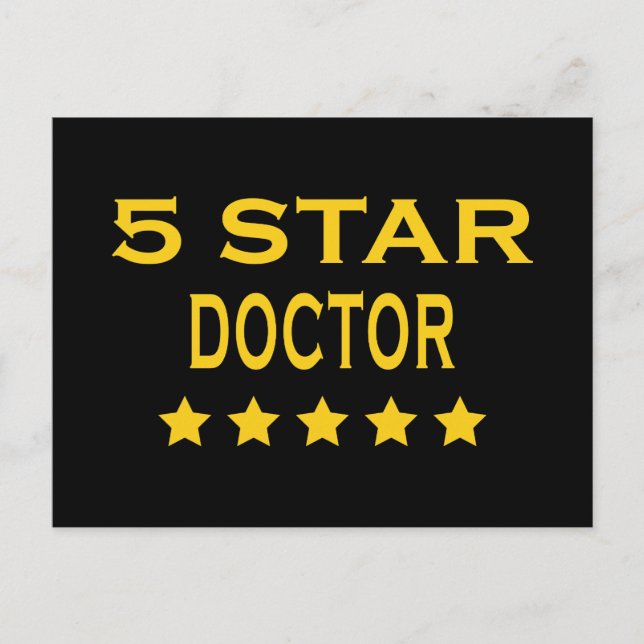 Postal Funny Médicos de Guay: Cinco Estrellas Médico (Anverso)