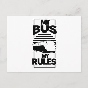 Postal Funny Mi Bus Mi Conductor De Autobús Reglas