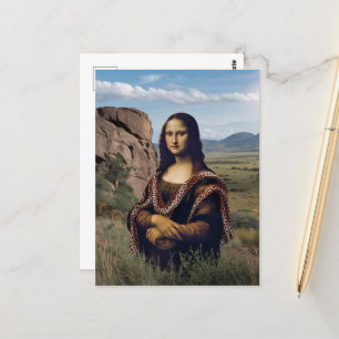 Postal Funny Mona Lisa En Safari