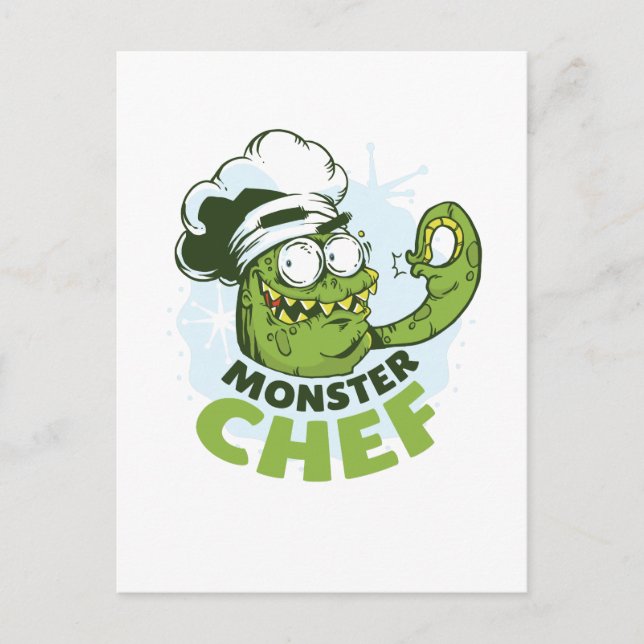 Postal Funny Monster Chef Kraken Octpous Monster Personal (Anverso)