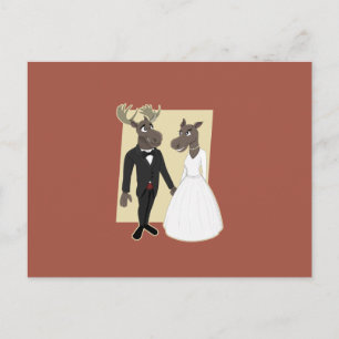Postal Funny Moose Boda Personalizado