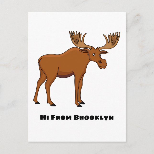 Postal Funny moose cartoon illustration  (Anverso)