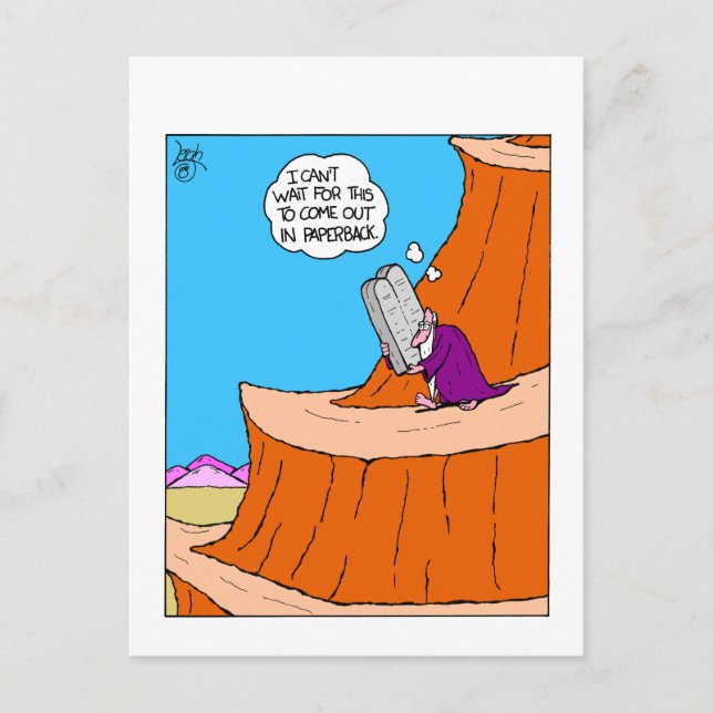 Postal Funny Moses Ten Commandments Postcard (Anverso)
