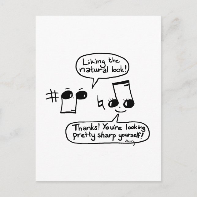 Postal Funny Musical Compliments Personalizado: Versión I (Anverso)