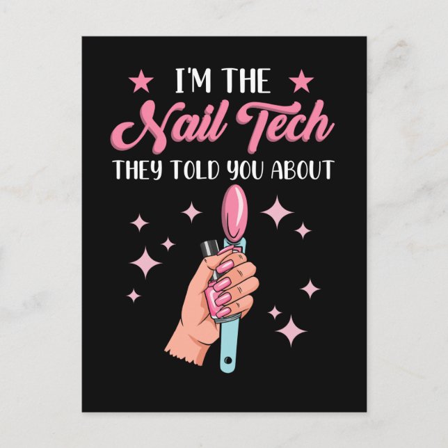 Postal Funny Nail Tech Emlpoyee Manicure Coworker (Anverso)