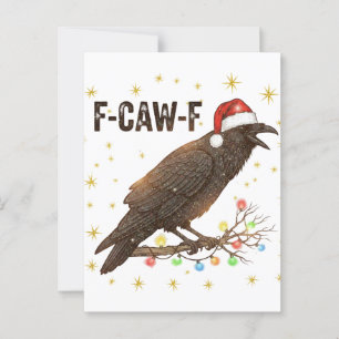 Postal Funny Navidades Crow Raven F-CAW- F