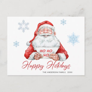 Postal Funny Navidades de Santa Claus saludando feriado