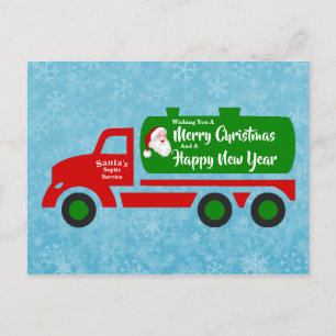 Postal Funny Navidades de Santa Septic Camionero Tu Salud