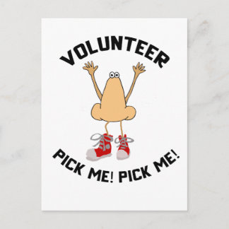Postal Funny Nose Volunteer me elige Personalizado