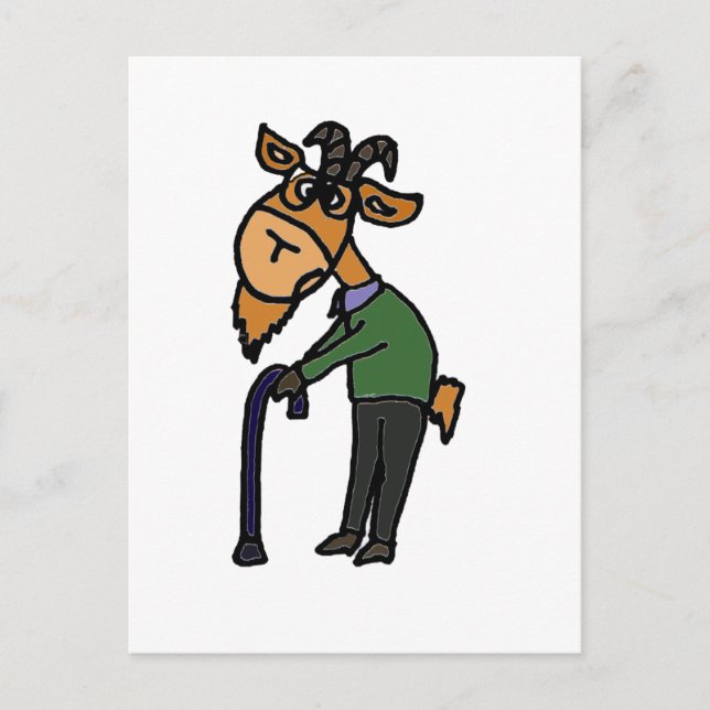 Postal Funny Old Goat Original Art Personalizado (Anverso)