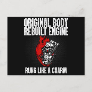 Postal Funny Open Heart Surgery Recuperación Survivor Reg