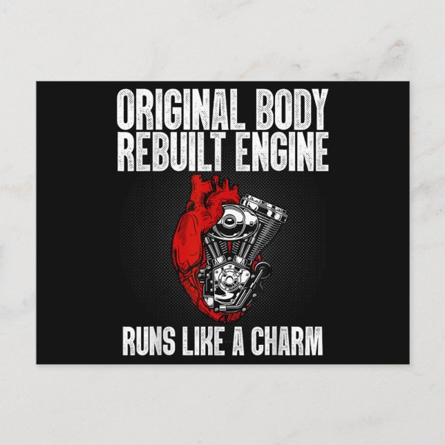 Postal Funny Open Heart Surgery Recuperación Survivor Reg (Anverso)