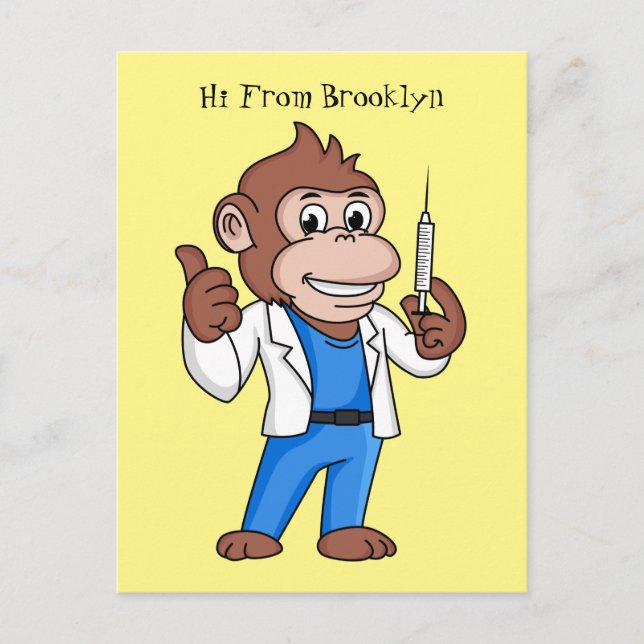 Postal Funny orangutan ape personalizado médica (Anverso)